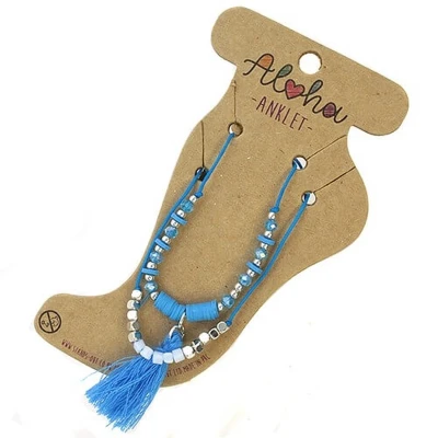 Afbeelding van Aloha Set van 2 Enkelbandjes Blauw