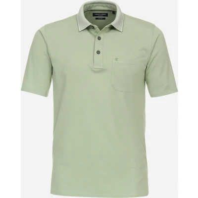 Afbeelding van Casa Moda polo heren poloshirt wijde fit groen effen