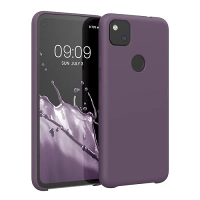Afbeelding van kwmobile telefoonhoesje geschikt voor Google Pixel 4a Hoesje met siliconen coating Smartphone case in Bleke iris