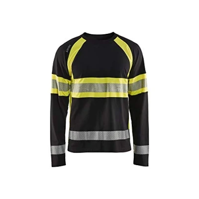 Afbeelding van Blaklader High Vis T shirt lange mouwen 3510 1030 Zwart/High Geel