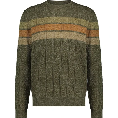 Afbeelding van State Of Art Trui Strepen Groen Melange maat XXL Heren met Regular fit Pasvorm Polyester
