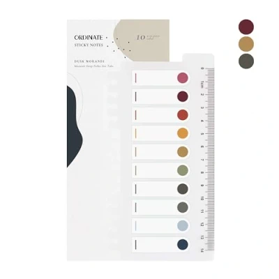 Afbeelding van Ordinate Transparante zelfklevende notities, plastic plakstrips, bladwijzers, paginamarkers, plakbriefjes, planner, sticky notes, boektabs, bullet journal accessoires (C 200 stuks Dusk