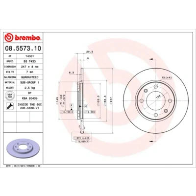 Afbeelding van Brembo Remschijf 08.5573.10