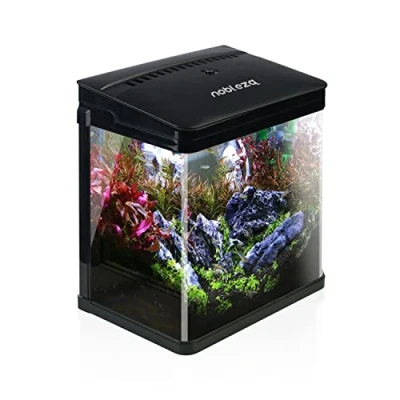 Afbeelding van Nobleza VDE EU Plug Vissen aquarium met LED verlichting en filtersysteem, tropische aquaria, 7 L, zwart.