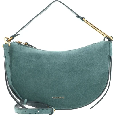 Afbeelding van Coccinelle Leren Schoudertas Priscilla Su. Dr Handbag Grained Leather Kale Green Groen