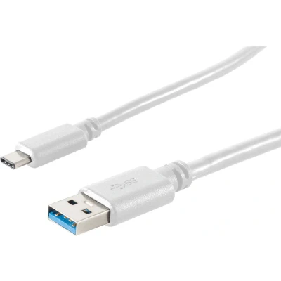 Afbeelding van USB C naar A kabel USB3.0 tot 2A / wit 1 meter