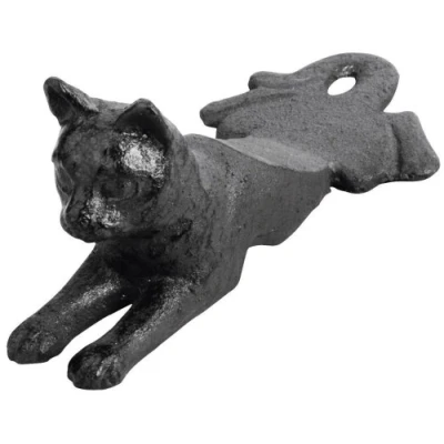 Afbeelding van Esschert deurstopper liggende kat 0.5 kg gietijzer zwart 16 x 8 7 cm Deurstoppers