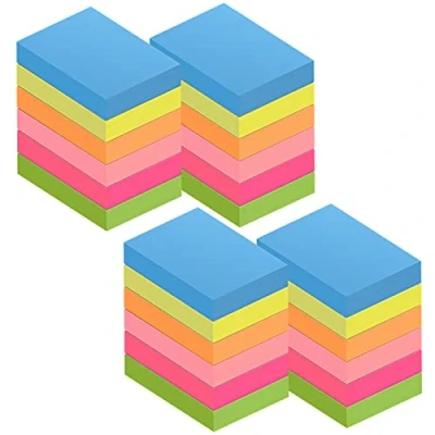 Afbeelding van ZCZN 38 x 51 mm Sticky Notes, 6 Neon Color Self Stick Memo Note Pads, 100 Vellen/Pad, Klein formaat, 24 Pads