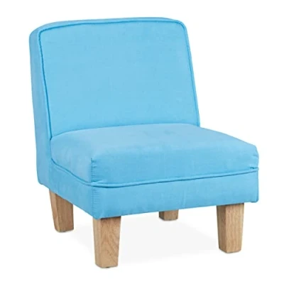 Afbeelding van Relaxdays peuterstoeltje relax kinderstoel kinderzetel jongens meisjes kinderkamer blauw