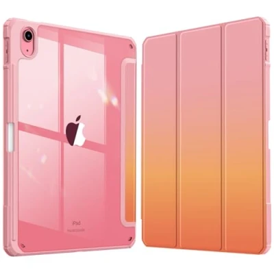 Afbeelding van Fintie Hybride hoes voor iPad 10e generatie 2022 (10,9 inch) met penhouder stootvaste beschermhoes transparante harde schaal op de achterkant, zonsondergang ombre