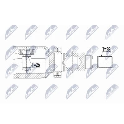 Afbeelding van Homokineet reparatie set, aandrijfas NTY NPW VV 078