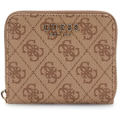 Afbeelding van GUESS Laurel II SLG Small Zip Around Wallet Latte Logo