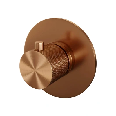 Afbeelding van Brauer Copper carving inbouwthermostaat inbouwdeel 1 knop PVD geborsteld koper