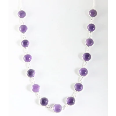 Afbeelding van Zilveren collier met amethist