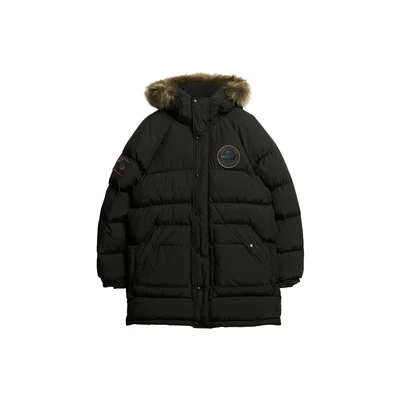 Afbeelding van Superdry Mannen Lange Gewatteerde Everest Parka Zwart Grootte: Xxl