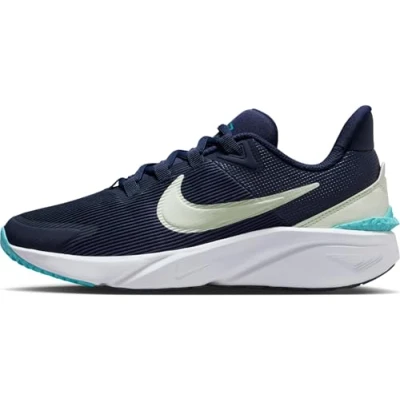 Afbeelding van Nike Performance STAR Runner 4 Hardloopschoenen voor op de weg kinderen, Maat: 35.5, Midnight navy/volt tint/dusty cactus/white