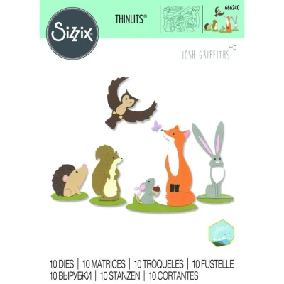 Afbeelding van Sizzix Thinlits Die Set Forest Animals #1 by Josh Griffiths