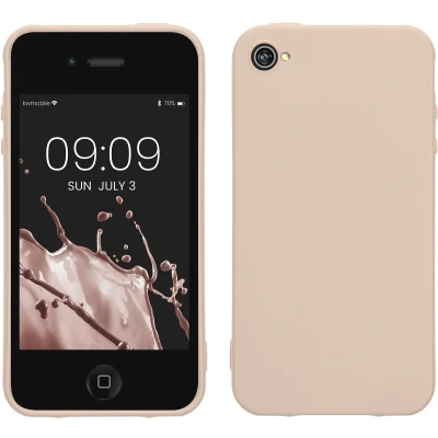 Afbeelding van kwmobile telefoonhoesje geschikt voor Apple iPhone 4 / 4S Hoesje smartphone Back cover in kokosmelk