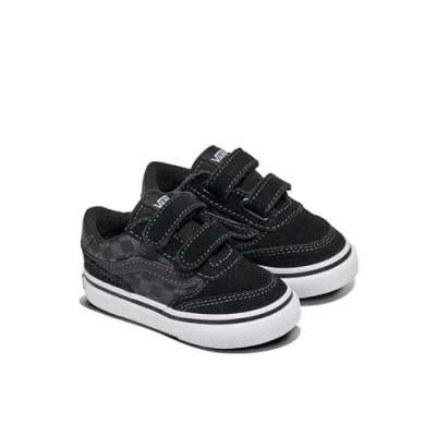 Afbeelding van Vans Brooklyn Ls V Sneaker voor jongens, Dambord Zwart Asfalt, 1.5 UK Child