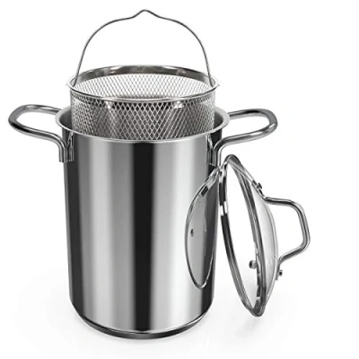 Afbeelding van Navaris RVS aspergepan met deksel Roestvrijstalen aspergekoker uitneembare mand en BPA vrij Inhoud 3,9 liter Vaatwasserbestendig