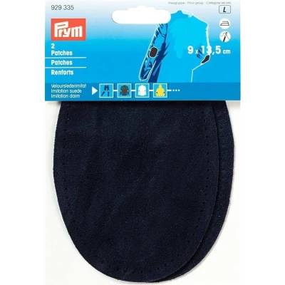 Afbeelding van Gold Zack Toppe in finta pelle scamosciata da applicare con il ferro stiro, 9 x 13,5 cm, blu marino