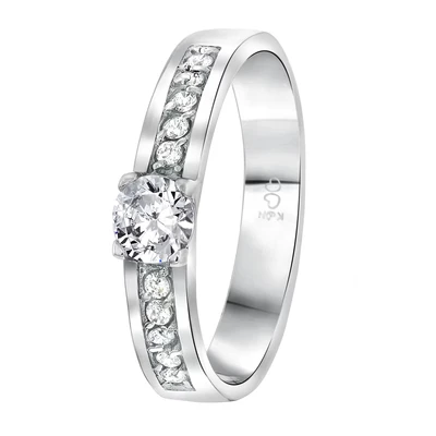 Afbeelding van Lucardi Ring &#039;Florence&#039; zilver / transparant