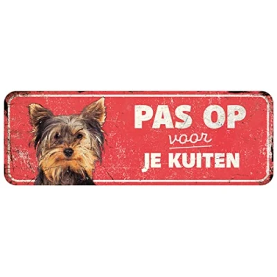 Afbeelding van D&amp;d Home Waakbord Hond Waarschuwingsbord Terrier Nl 40x13x0,3cm Rood 1st