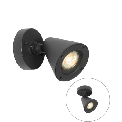Afbeelding van QAZQA Moderne buiten wandlamp zwart IP44 Ciara