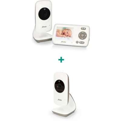 Afbeelding van Alecto Babyfoon set DVM 71 + 71C met Temperatuurweergave en 2 Camera&#039;s Wit