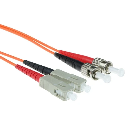 Afbeelding van ACT RL2001 Glasvezel Duplex Patchkabel LSZH Multimode 62.5/125 OM1 ST en SC Connectoren 1 meter