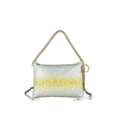 Afbeelding van collezione alessandro Avondtas Bling met duizenden strass steentjes 30cm x 21cm 3cm, geel, Eén Maat