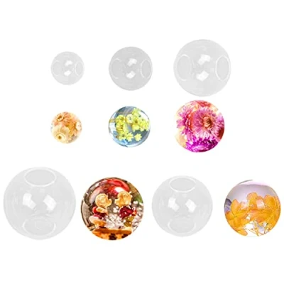 Afbeelding van iSuperb hars bal mallen siliconen mal ronde gieten bol voor epoxy 3D kristal DIY sieraden ambacht, ambachten, handgemaakte kristallen hanger (5 stuks vormen)
