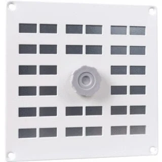 Afbeelding van Nedco schuifrooster alum. 200 x mm met gaas+draaiknop wit