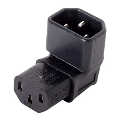 Afbeelding van chenyang CY IEC C14 stekker naar C13 female voeding verlengadapter 90 graden hoek