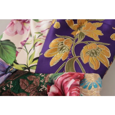 Afbeelding van Patchwork Jacquard Zijden Midi Jurk