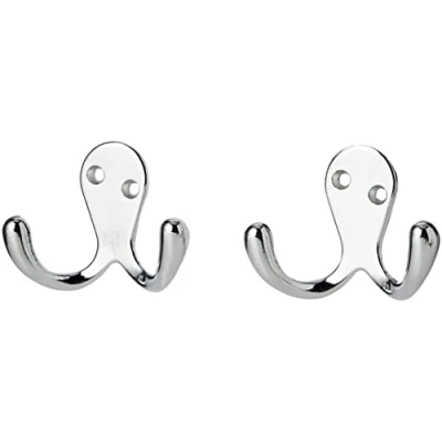 Afbeelding van Merriway BH04887 (2 stuks) Twin Robe Hook Verchroomd Pack van 2 Stuks