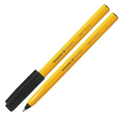 Afbeelding van Schneider Tops 505 F balpen (clipdop, roestvrijstalen punt) verpakking van 50 stuks zwart