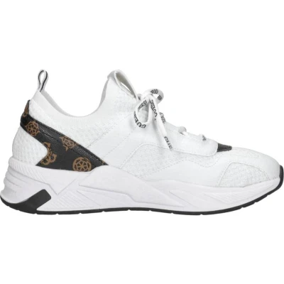 Afbeelding van Guess Geniver Sneakers laag, Dames, Maat: 39, White/brown Imitatieleer/ textiel