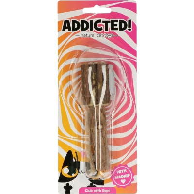 Afbeelding van Addicted Club with Rope Kattenspeeltje gemaakt Met Madnip Kattenkruid 12 x ø 3 cm