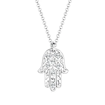 Afbeelding van Elli Hamsa BOHO Ketting silvercoloured, Dames, Maat: 45, Silver coloured