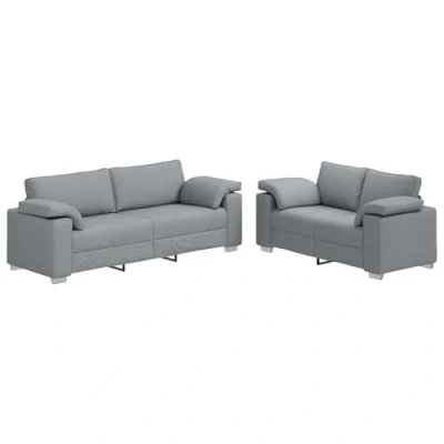 Afbeelding van vidaXL Set van 2 Lichtgrijs Metaal, Hout, Stof, Schuim 160x77x82cm