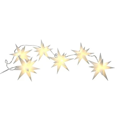 Afbeelding van Spetebo Lichtsnoer met 3D sterren, 6 leds, timer, 150 cm, werkt op batterijen, voor binnen en buiten
