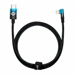 Afbeelding van Baseus MVP stevig USB C naar Lightning kabel met hoek 1m Blauw
