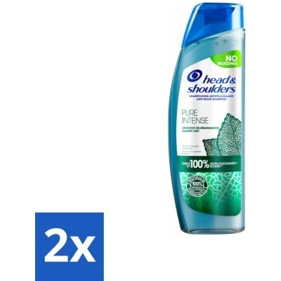 Afbeelding van 2 x Head &amp; Shoulders - Anti-roos Shampoo Pure Intense Kalmeert Jeuk 250 ml Roos Hoofdhuidverzorging Verlichten Kalmerende