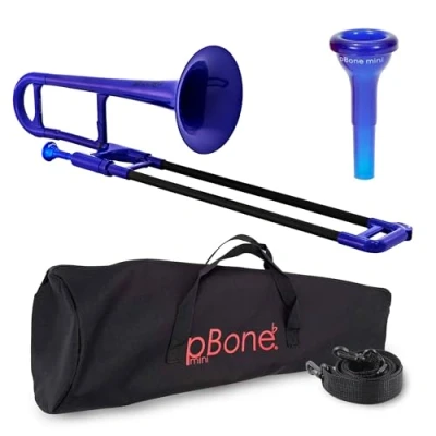 Afbeelding van PBONE 700639 MINI trombone met mondstuk en tas, blauw