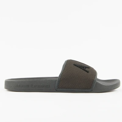 Afbeelding van Armani Exchange Pantoffels, Heren, Maat: 43, Black ink Kunststof/ textiel