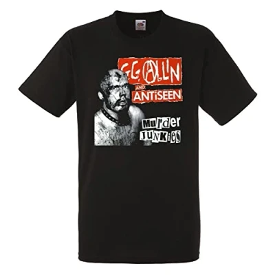 Afbeelding van Gg Allin And Murder Junkies T Shirt Graphic Top Printed Short Sleeve Mens Tee BlackXL