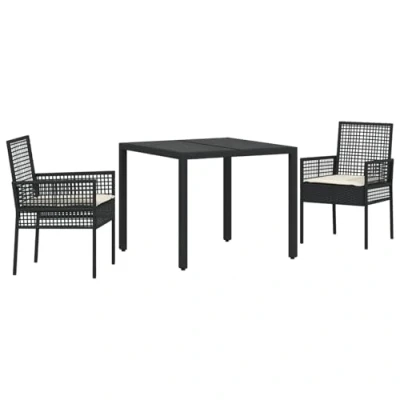 Afbeelding van vidaXL 5 delige tuin eetset met kussens lichtgrijs poly rattan