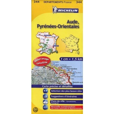 Afbeelding van AUDE / PYRENEES ORIENTALES 11344 CARTE &#039; LOCAL ( France ) MICHELIN KAART