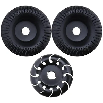 Afbeelding van Set van 3 Haakse Slijper Schijven 2 STKS 100mm Houtsnijwerk &amp; 1 ST 90mm Houten Vormgeven Disc voor Hout Schuren Carving Shaping Snijden Houtbewerking Tool 16mm Gatdiameter